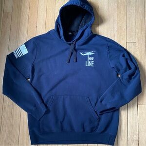 Nine Line Apparel Hoodie Men’s L Black Pullover American Flag Logo USA Patriotic